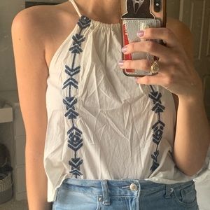 Linen summer crop top